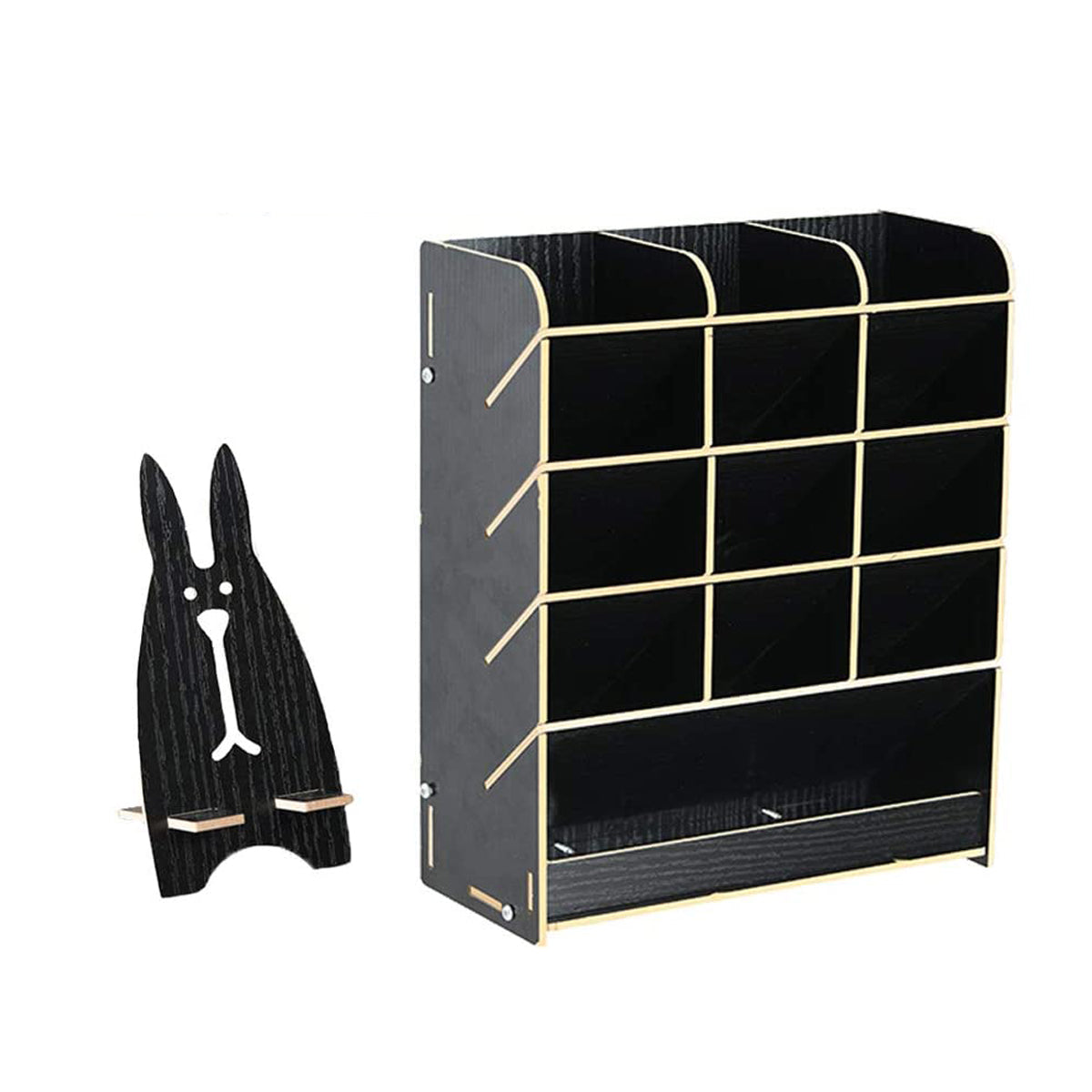 Bureau Organizer Hout - Zwart - Pennenbakje - Desk Organizer - Pennenhouder