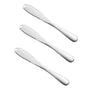 Zilverkleurige 3-delige Botermessen Set - Roestvrijstaal - Messenset voor de boter - 3 x 20,8 x 1,6 cm