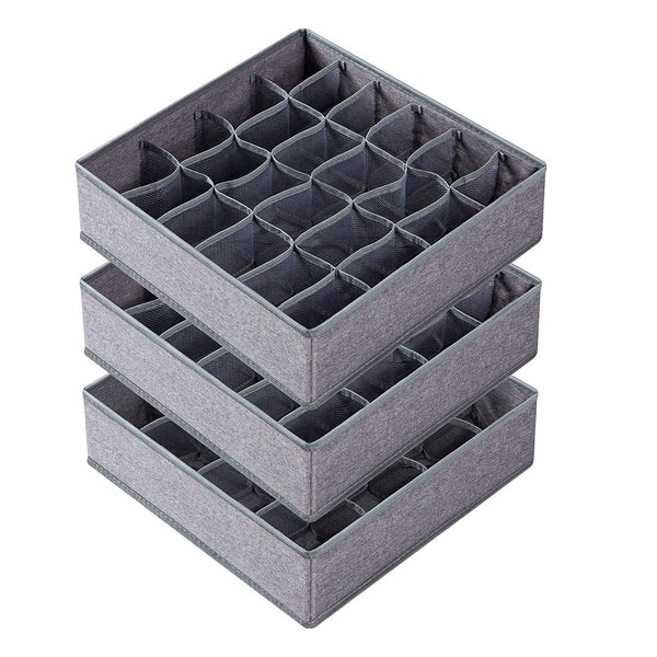 Ondergoed Verdeler - 3 Stuks - Grijs - Organizer voor BH's, Ondergoed en Sokken voor in Kast of Lade