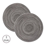 Placemat - 2 stuks - Placemat 38 cm - Grijs