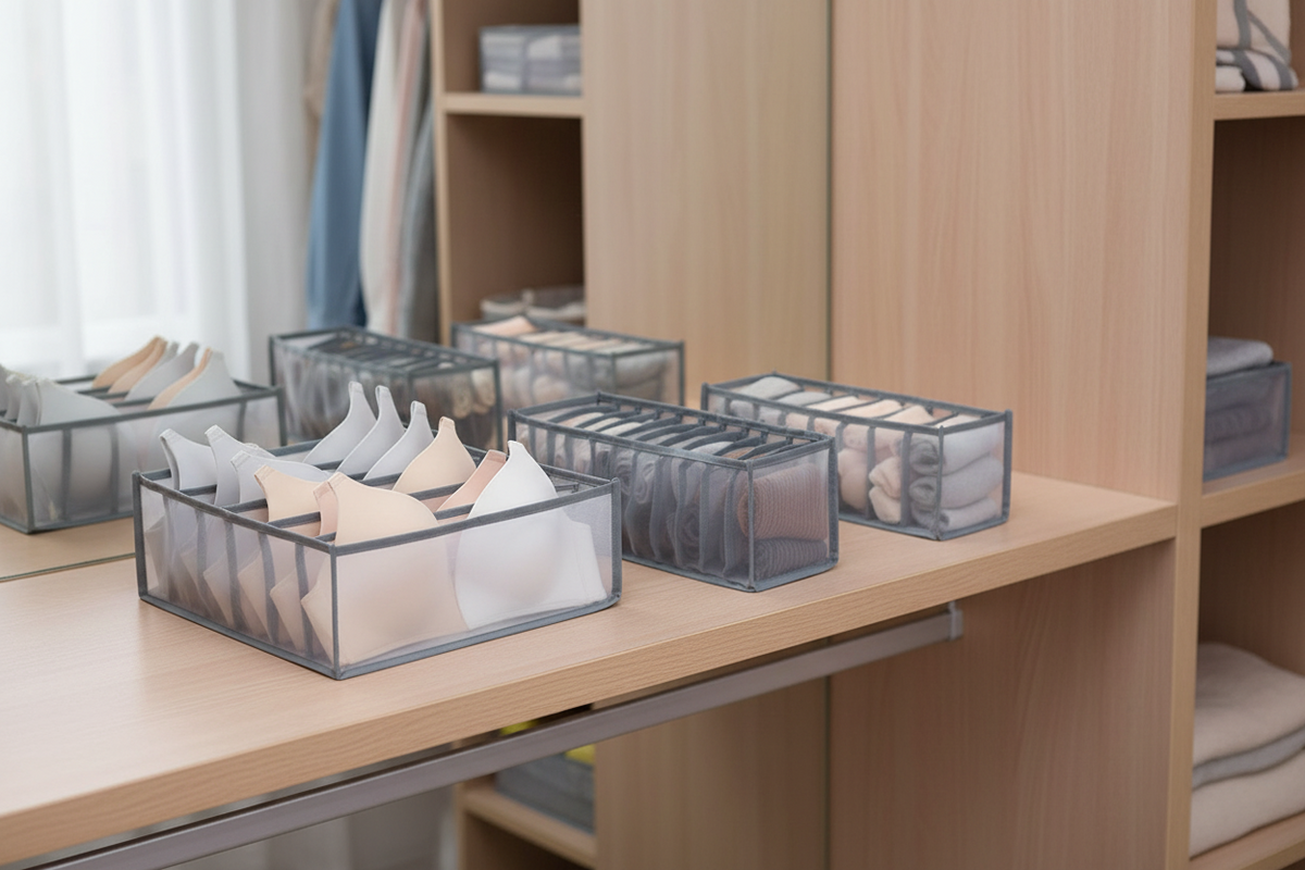 Ondergoed Verdeler - Organizer - 3 Stuks - Grijs - Transparant