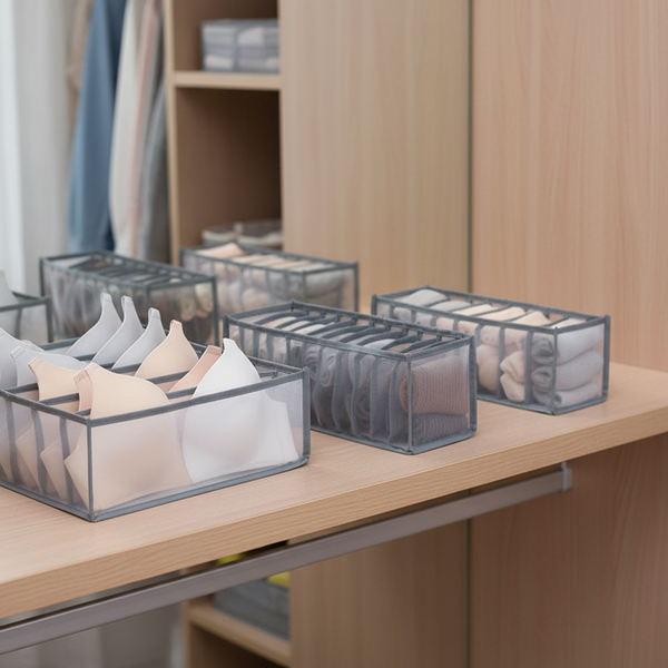 Ondergoed Verdeler - Organizer - 3 Stuks - Grijs - Transparant