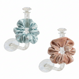 Scrunchie houder - 2 Stuks - Zelfklevend - 11 cm x 5 cm - Transparant - Haarelastiekjes houder - Elastiekjes houder - Sieradenhouder