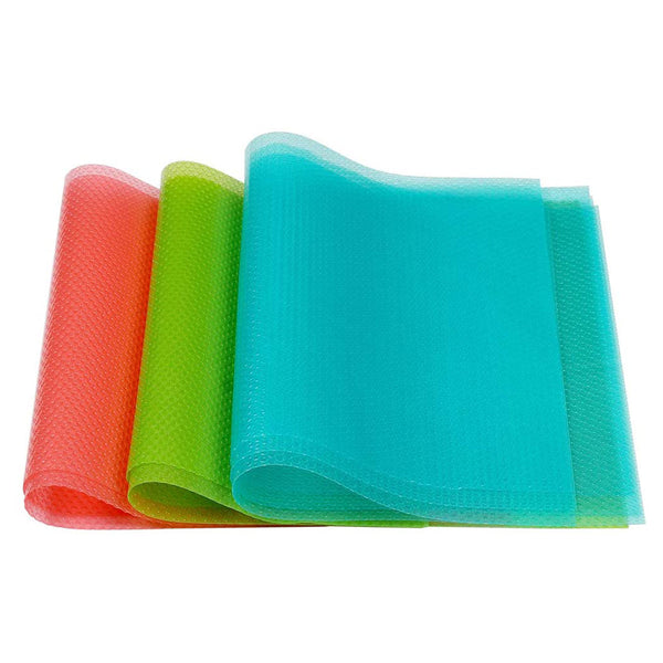 Koelkastmatten - Placemat - 9 stuks - Siliconen - 45 x 29 cm - 3 kleuren - Placemats - Ladematten