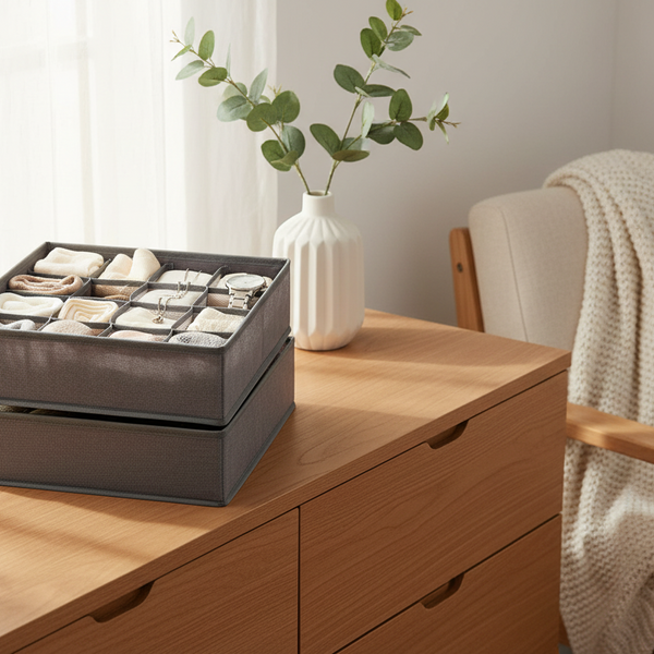 Ondergoed Verdeler - 3 Stuks - Grijs - Organizer voor BH's, Ondergoed en Sokken voor in Kast of Lade