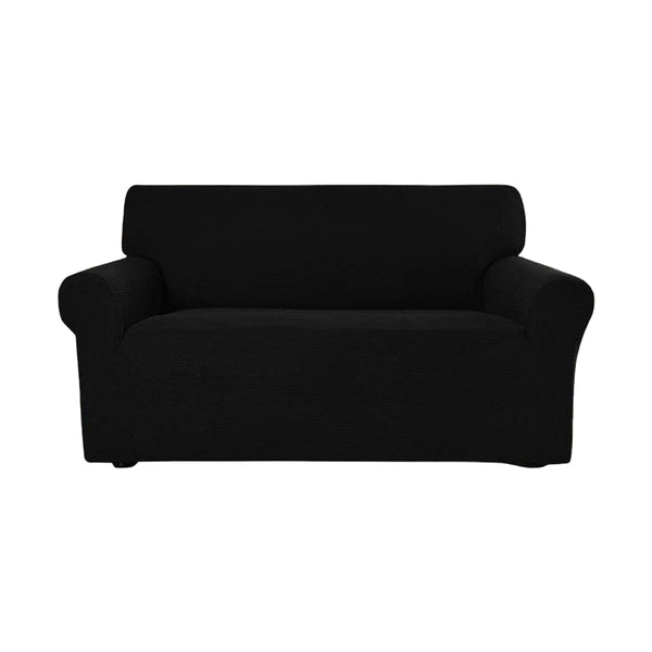 Bankhoes Stretch - Zwart - Geschikt voor een breedte van 145 - 185 cm - Bankbeschermer - 2 Zitsbank