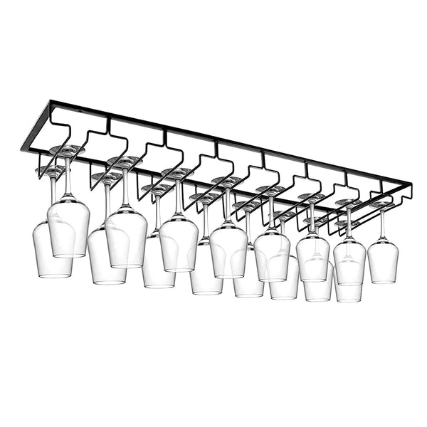 Ophangrek Wijnglazen - 24 glazen - Zwart - Wijnglazenhouder - Glazenrek