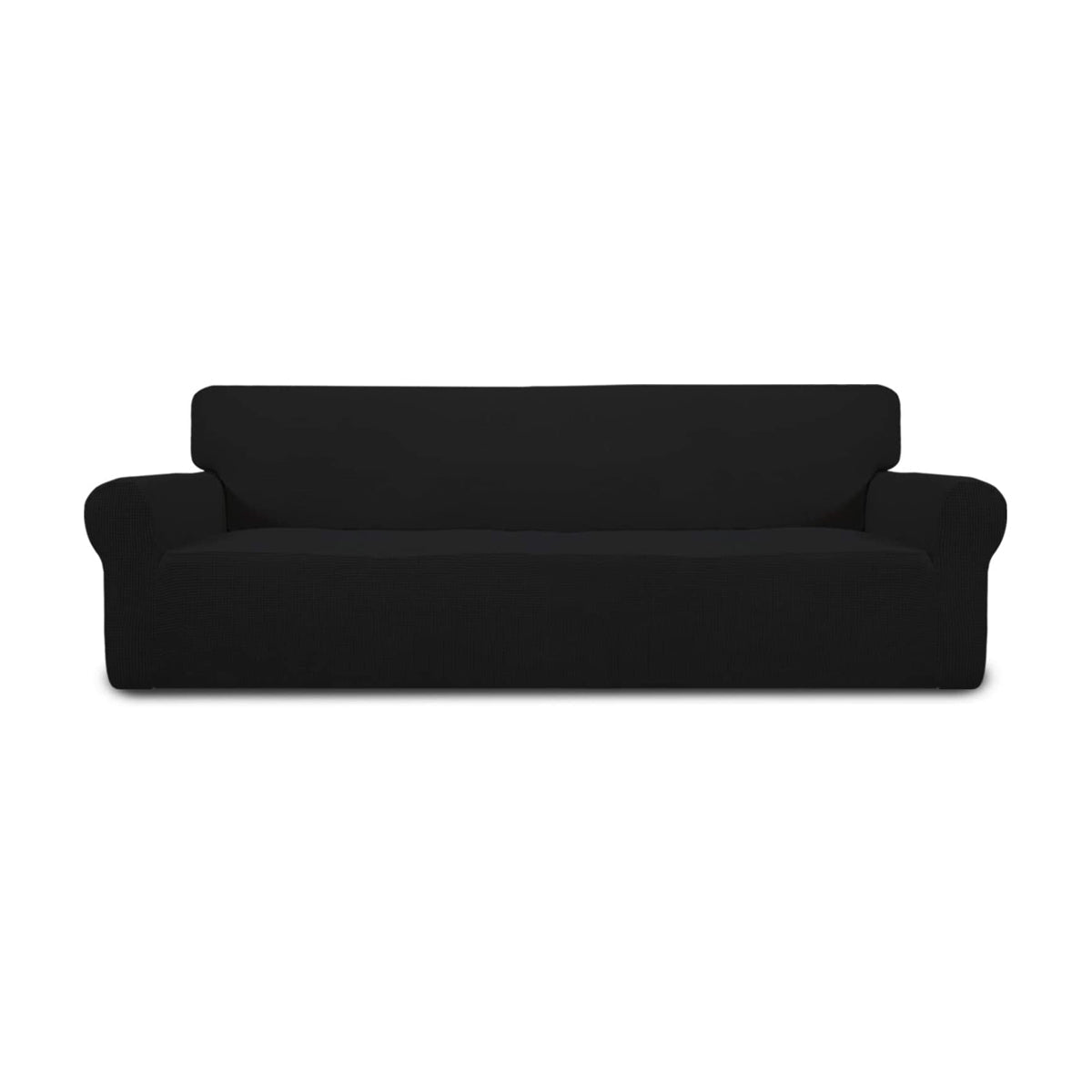 Bankhoes Stretch - Zwart - Geschikt voor een breedte van 190 - 230 cm - Bannkbeschermer - 2 Zitsbank - 3 Zitsbank