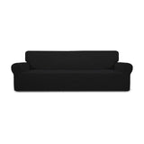 Bankhoes Stretch - Zwart - Geschikt voor een breedte van 190 - 230 cm - Bannkbeschermer - 2 Zitsbank - 3 Zitsbank