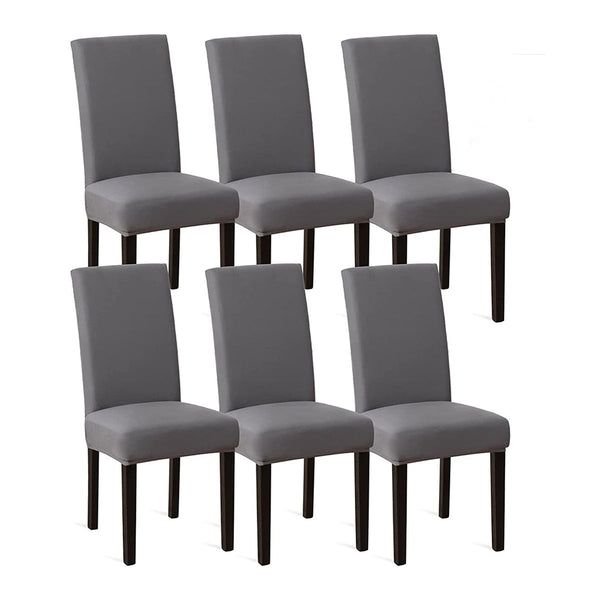 Stoelhoezen - Eetkamerstoel Hoes - 6 Stuks - Grijs - Bescherm stijlvol je stoelen