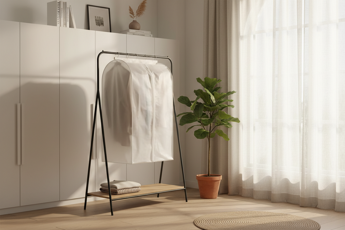 Kledinghoes XXL - Wit - 90 cm x 50 cm x 60 cm - Kledinghoezen - Kleding Beschermhoes - Kledingtas