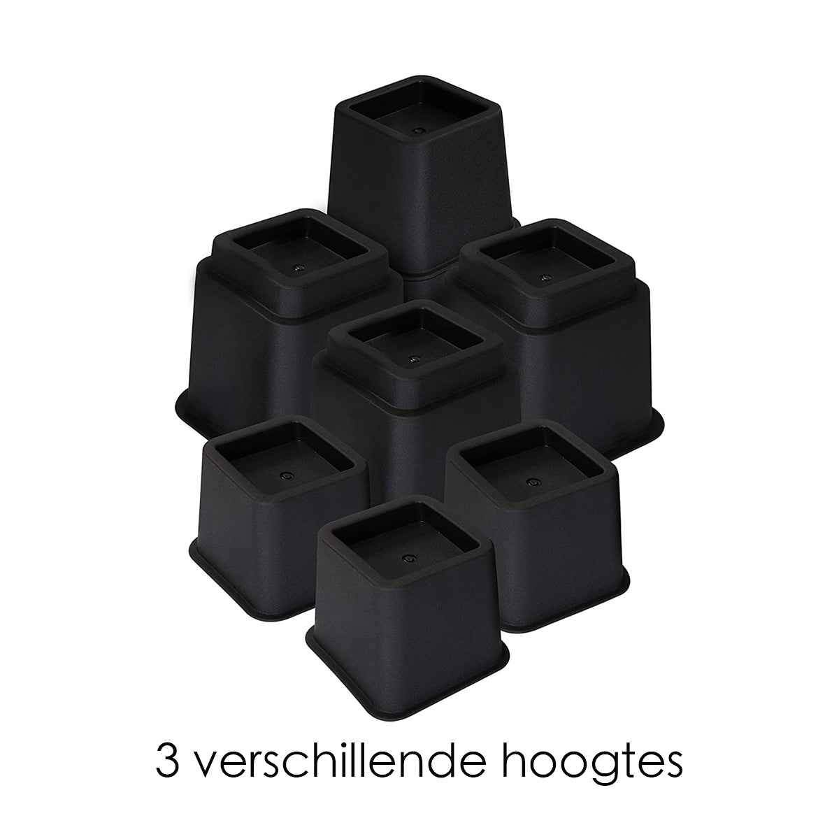Meubelverhoger Set - Verstelbare Poten - 8 stuks - Zwart