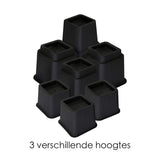 Meubelverhoger Set - Verstelbare Poten - 8 stuks - Zwart