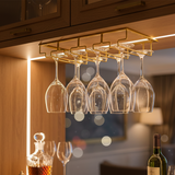 Ophangrek Wijnglazen - 12 glazen - Goud kleurig - Wijnglazenhouder - Glazenrek