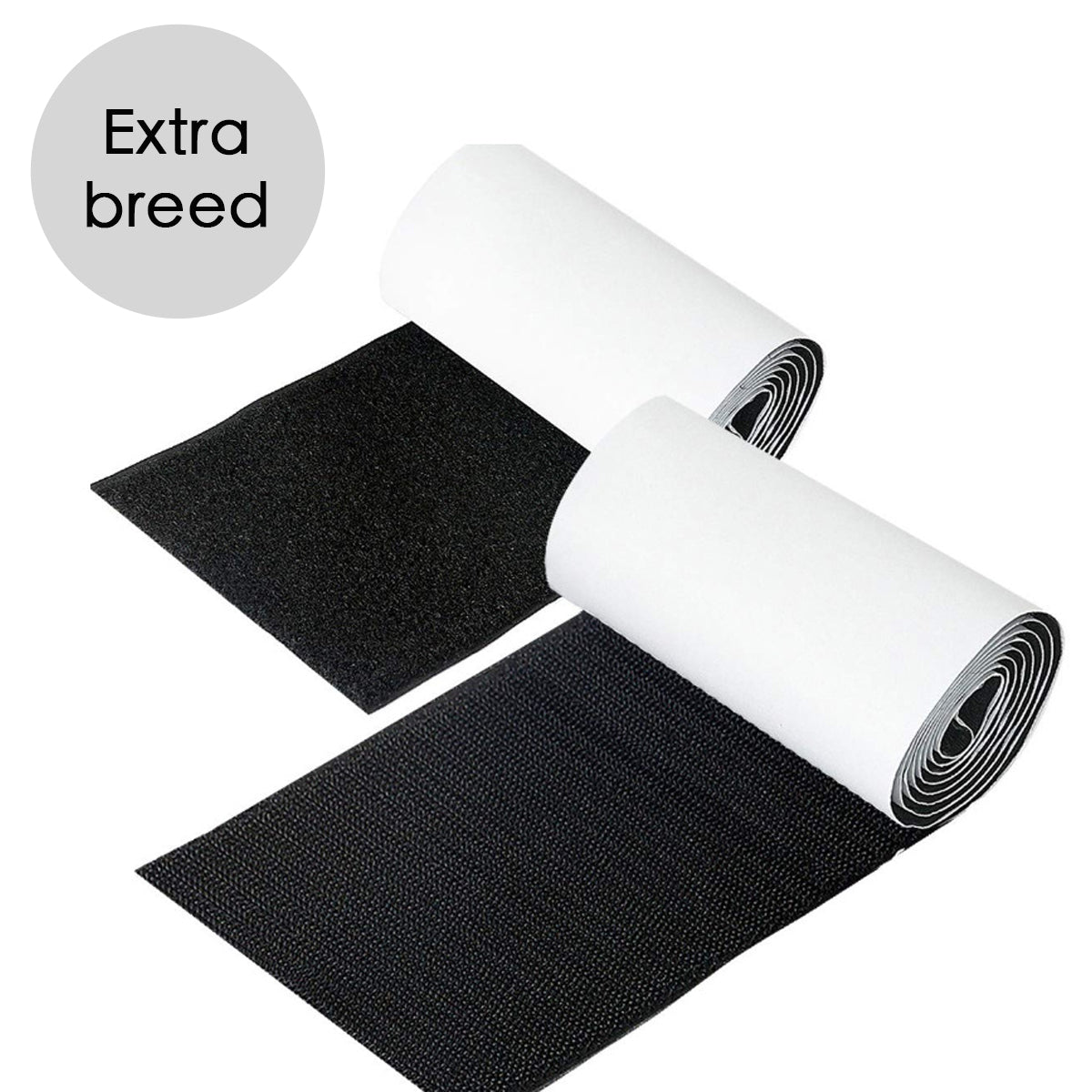 Klittenband - Rol Van 1 Meter - 10 cm Breed - Zwart