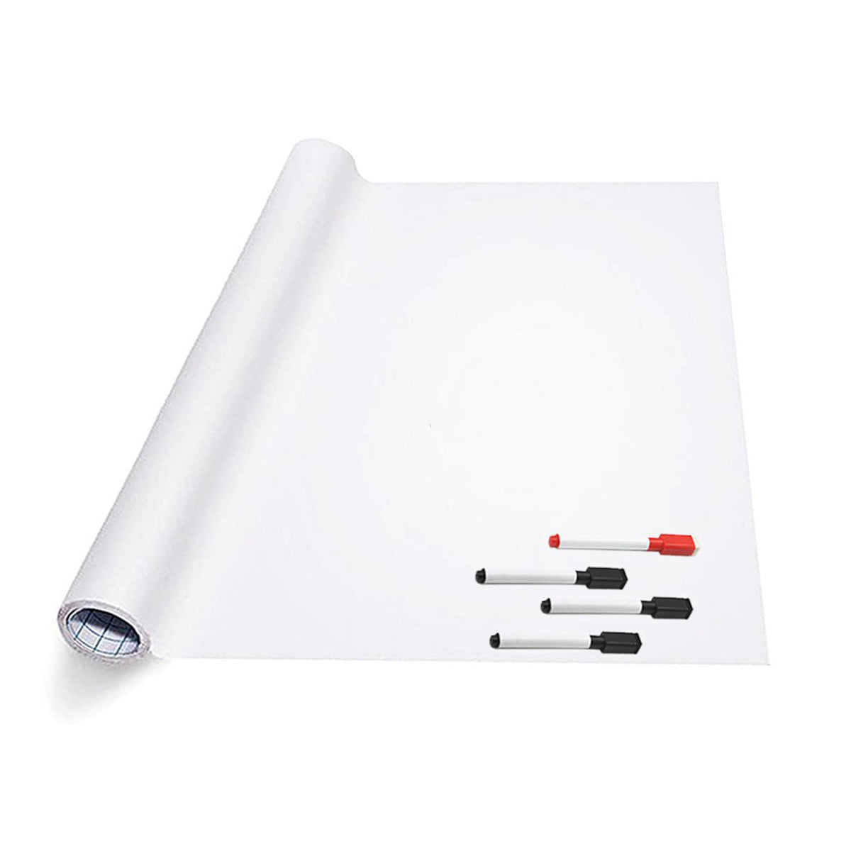 Whiteboard Folie XL Zelfklevend 45 cm x 200 cm - Inclusief 4 Stiften en Wisser