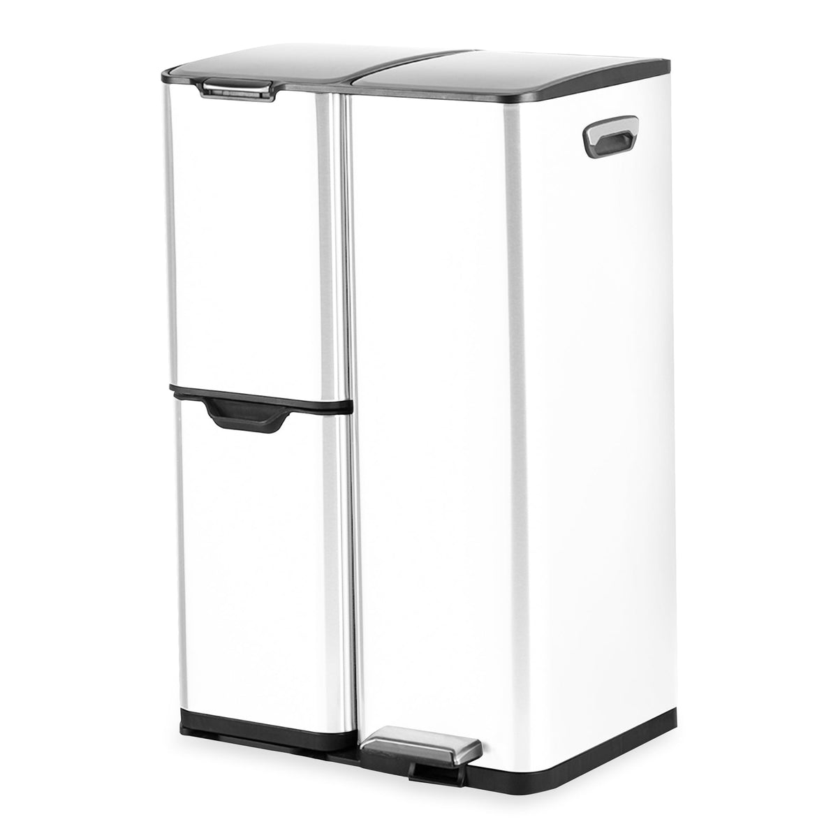 Bayt Prullenbak 60 liter - 3 compartimenten - Wit