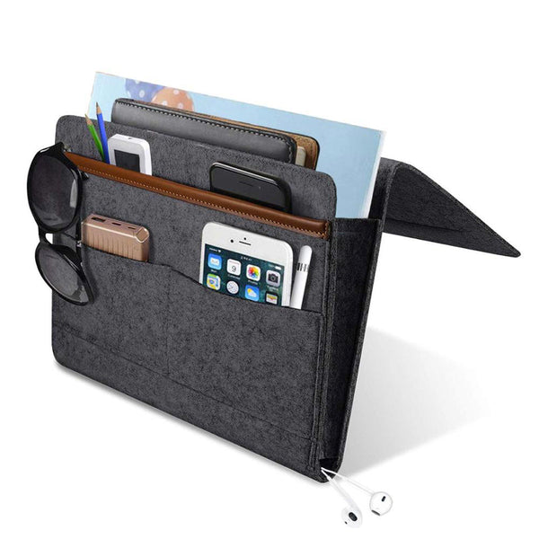 Bedside Pocket - Donker Grijs - Vilten Opbergzak voor Bed of Bank - Bedorganizer