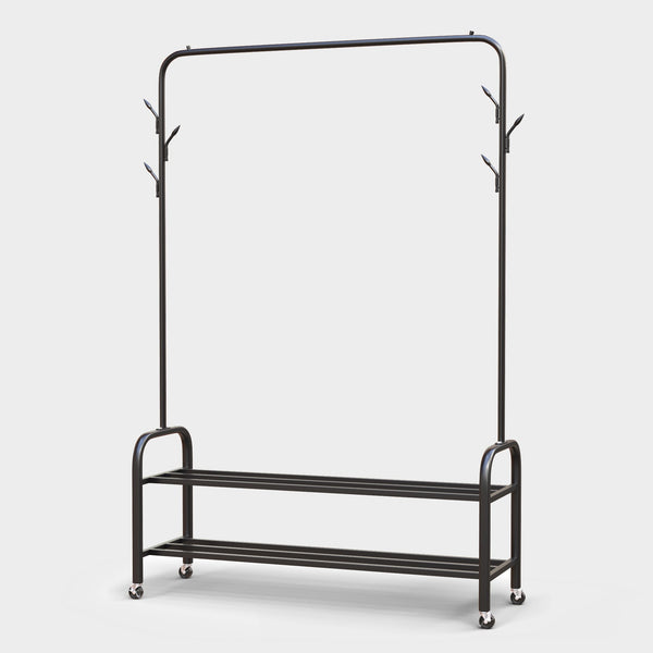 Kledingrek op Wieltjes Zwart