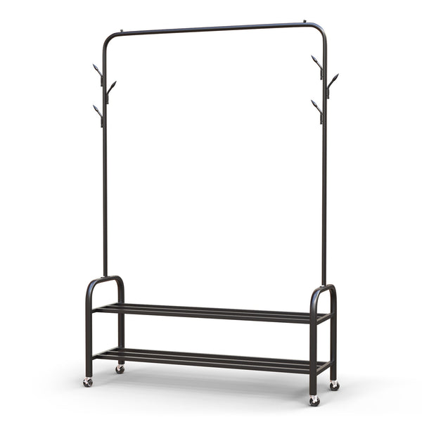Kledingrek op Wieltjes Zwart