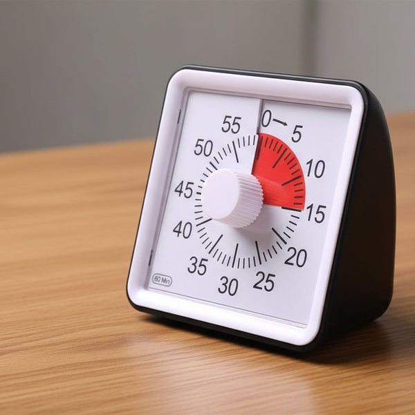 Leerklok voor Kinderen - Timer Kind - Vergaderklok - Aftelklok - Zwart