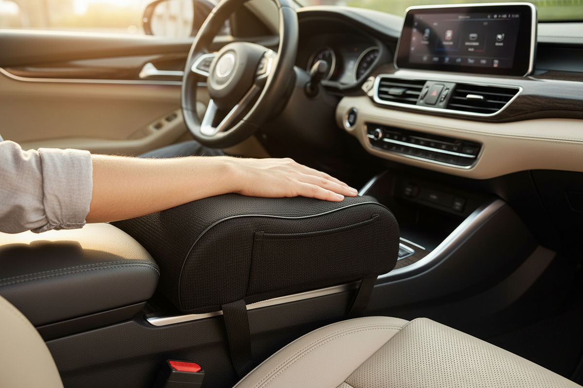 Armsteunkussen voor in de Auto – Zwart - Universeel - Middenarmsteun kussen