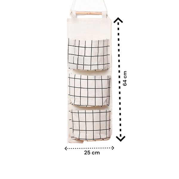 Opbergzakken linnen - Ruimtebesparend - 2 Stuks - Hangende opberger - Textiel - 64x25cm