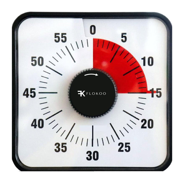 Leerklok 19 x 19 cm - Zwarte Timer voor Kinderen - Aftelklok voor Educatief Gebruik