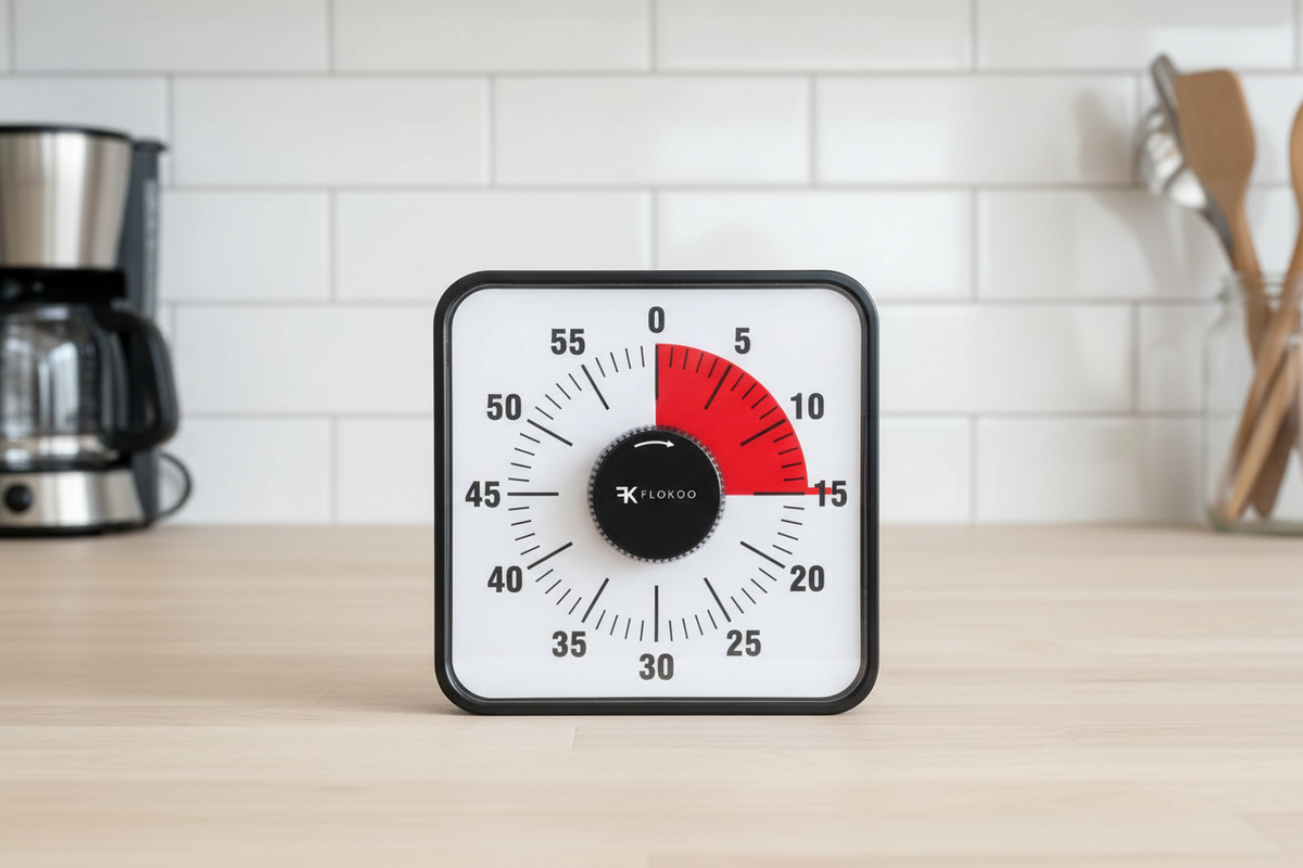 Leerklok 19 x 19 cm - Zwarte Timer voor Kinderen - Aftelklok voor Educatief Gebruik
