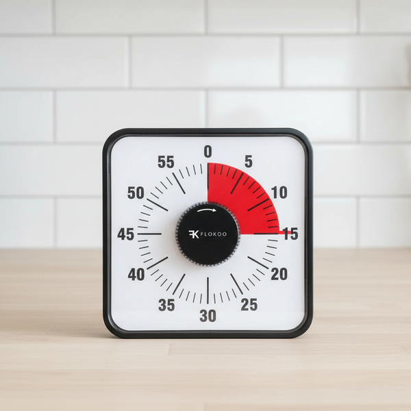 Leerklok 19 x 19 cm - Zwarte Timer voor Kinderen - Aftelklok voor Educatief Gebruik