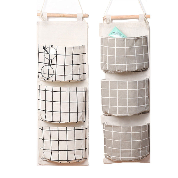 Opbergzakken linnen - Ruimtebesparend - 2 Stuks - Hangende opberger - Textiel - 64x25cm