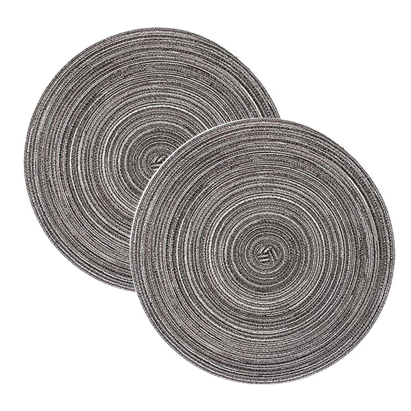 Placemat - 2 stuks - Placemat 38 cm - Grijs