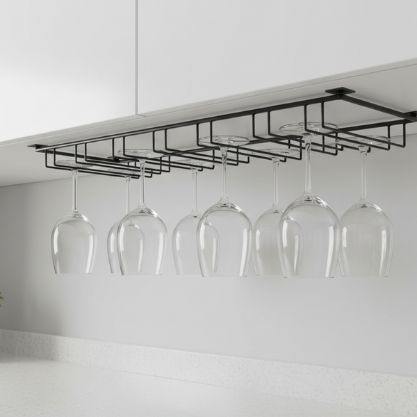 Ophangrek Wijnglazen - Zwart - 18 glazen - Wijnglazenhouder - Glazenrek