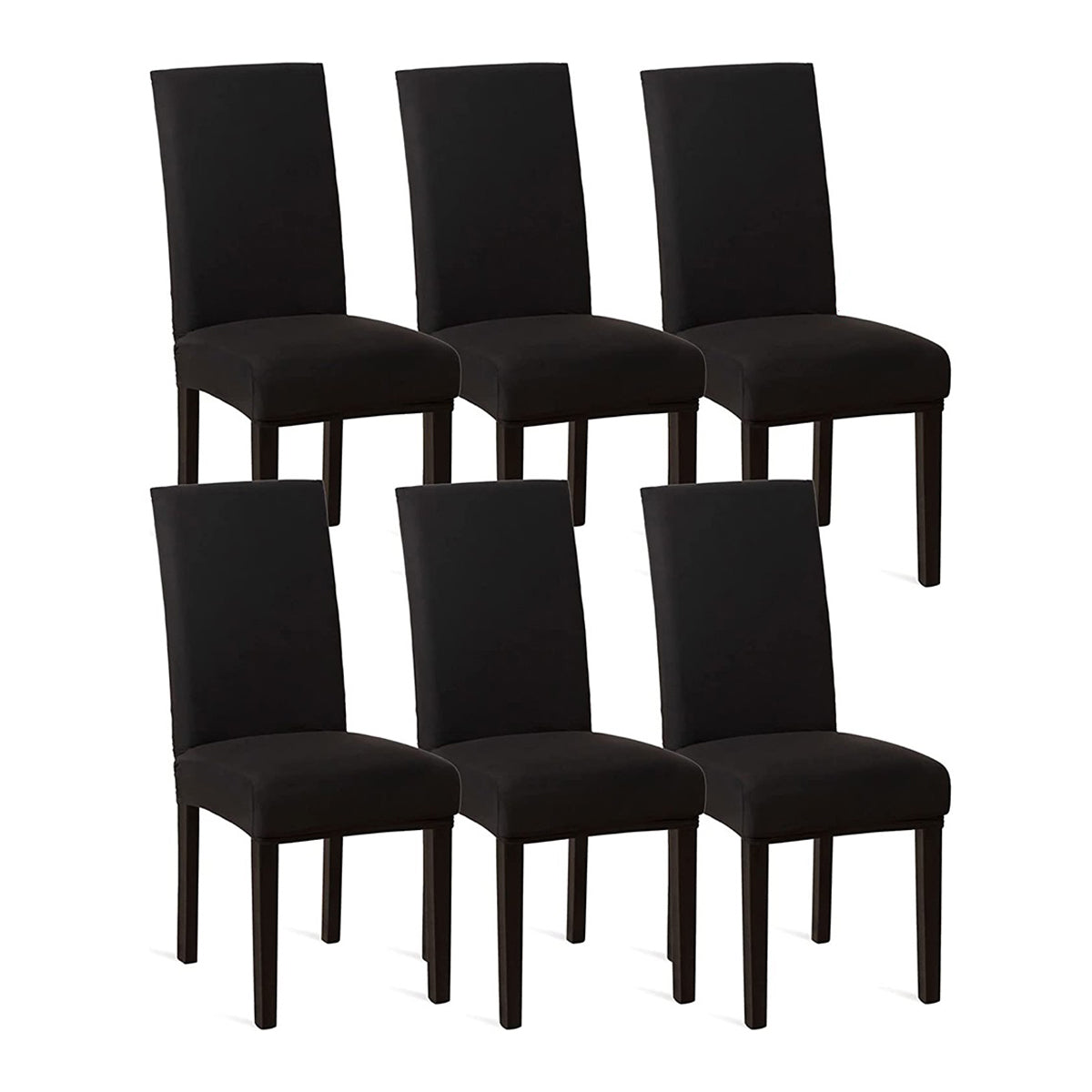 Stoelhoezen - Eetkamerstoel Hoes - 6 Stuks - Zwart - Bescherm stijlvol je stoelen