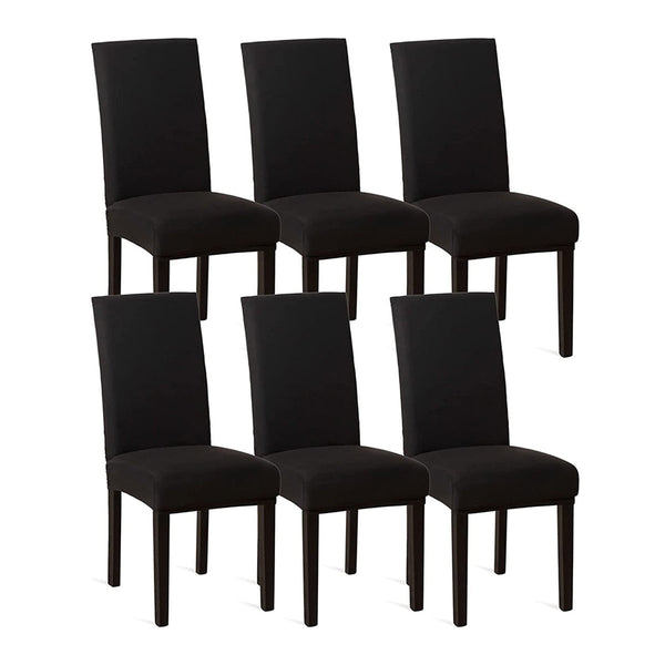 Stoelhoezen - Eetkamerstoel Hoes - 6 Stuks - Zwart - Bescherm stijlvol je stoelen