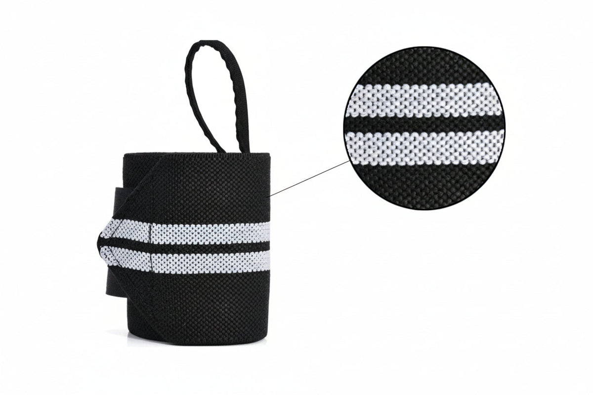 Fitness - Crossfit Polsband - Polsbandage Wrist Support Wraps - Pols Bandage Band - Set Van 2 Stuks - Zwart-Grijs