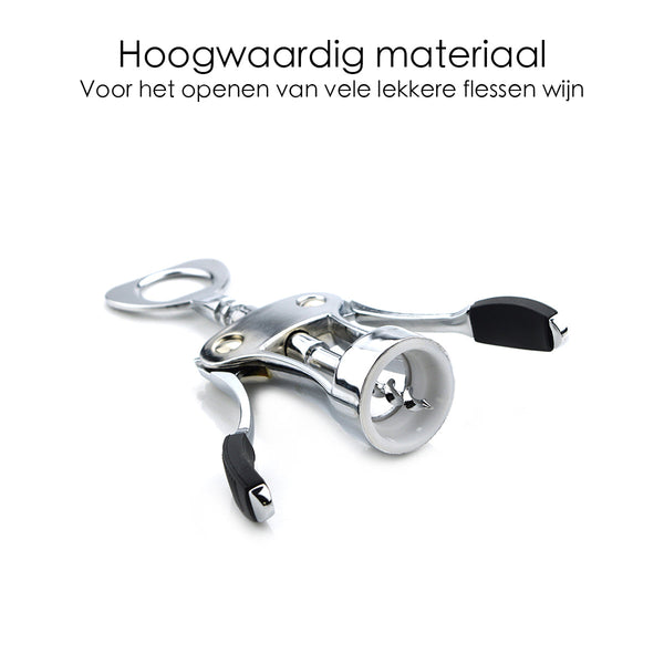Kurkentrekker Hoogwaardig - Premium RVS Fles Opener - Klassieke Opener voor Wijn en Bier