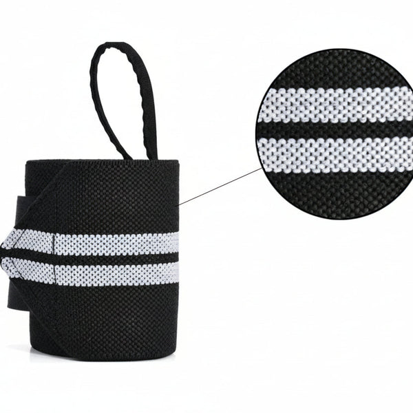 Fitness - Crossfit Polsband - Polsbandage Wrist Support Wraps - Pols Bandage Band - Set Van 2 Stuks - Zwart-Grijs
