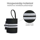 Fitness - Crossfit Polsband - Polsbandage Wrist Support Wraps - Pols Bandage Band - Set Van 2 Stuks - Zwart-Grijs
