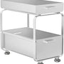 Gootsteenkast Organizer - Wit - Roestvrijstalen Schuiflade Organizer met Antislip & Ventilatie