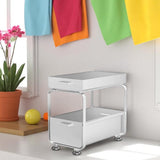 Gootsteenkast Organizer - Wit - Roestvrijstalen Schuiflade Organizer met Antislip & Ventilatie