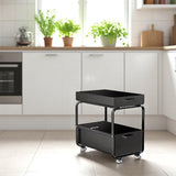 Gootsteenkast Organizer - Zwart - Roestvrijstalen Schuiflade Organizer met Antislip & Ventilatie