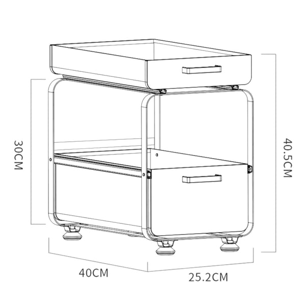 Gootsteenkast Organizer - Wit - Roestvrijstalen Schuiflade Organizer met Antislip & Ventilatie