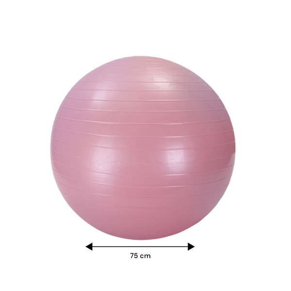 Yoga bal - Roze - inclusief pomp - Fitness bal - Zwangerschapsbal - 75 cm - Stevig & duurzaam