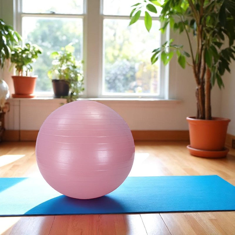 Yoga bal - Roze - inclusief pomp - Fitness bal - Zwangerschapsbal - 75 cm - Stevig & duurzaam