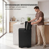 Prullenbak 60 Liter (2x30L) met Pedaalbieding - Zwart