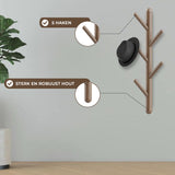 Wandkapstok 5 Haken Bruin