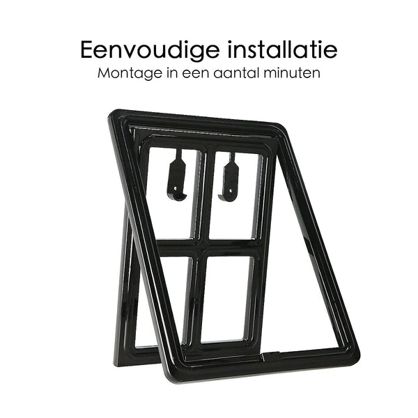 Hondenluik - Afsluitbaar - 4 Standen - 35x28 cm - Zwart