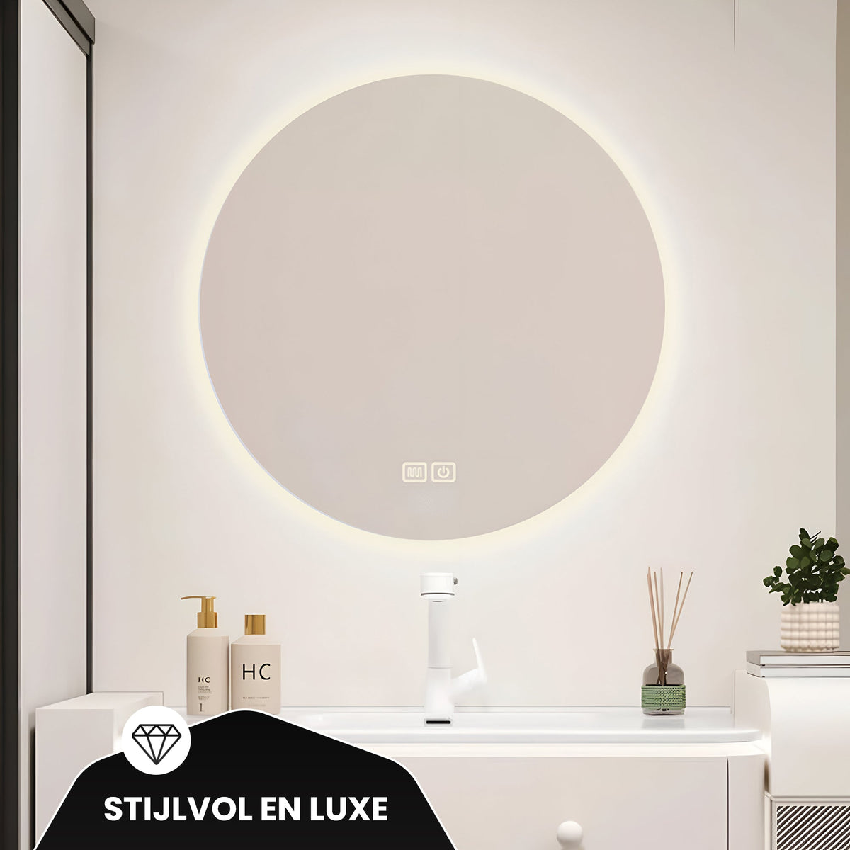 Bayt Badkamerspiegel met LED - Ø 50 CM - 2 Lichtstanden