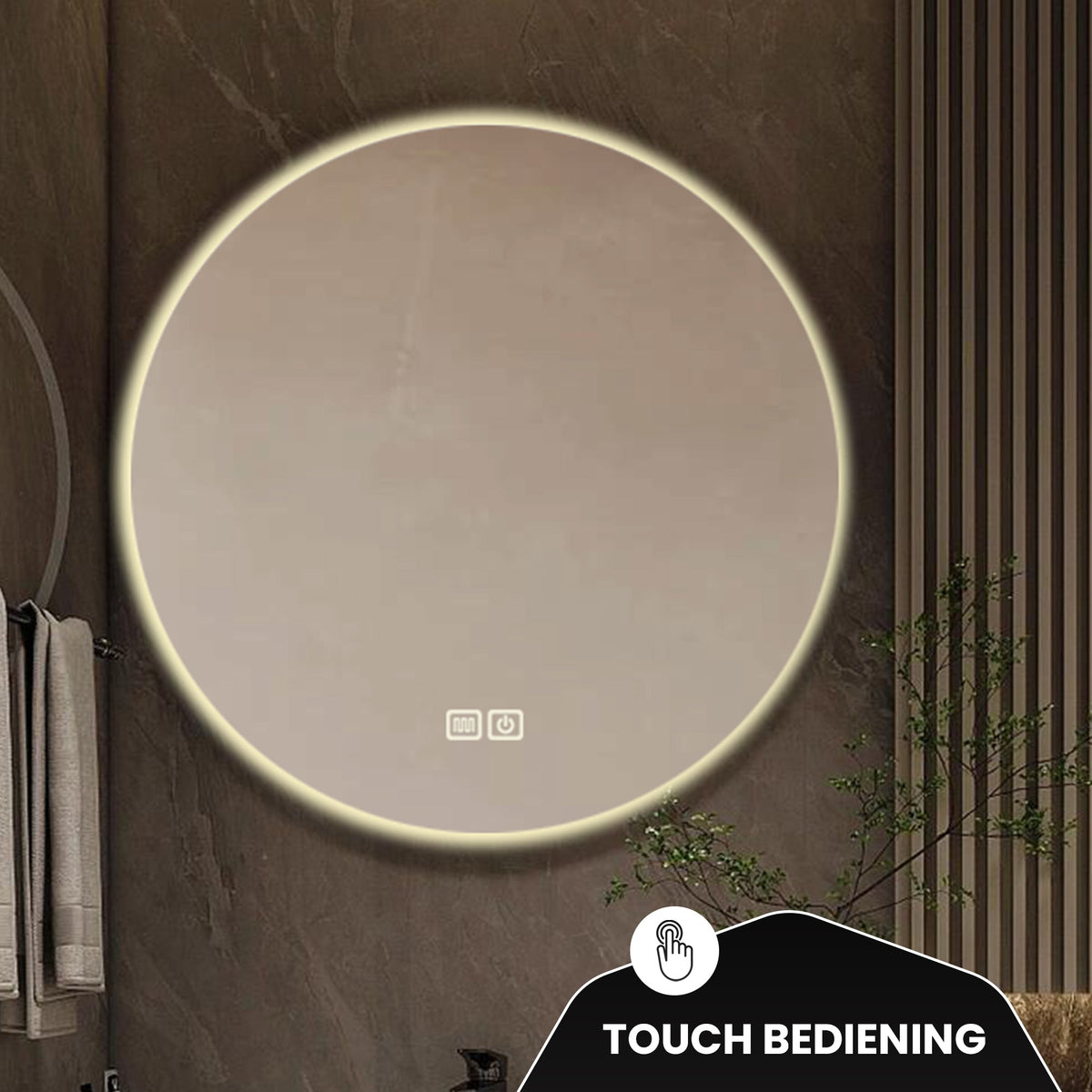 Bayt Badkamerspiegel met LED - Ø 50 CM - 2 Lichtstanden